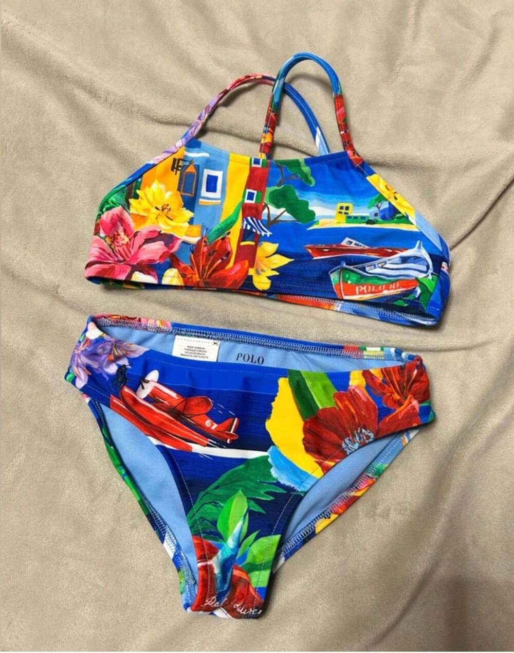 Polo Ralph Lauren Girls Tropical Print Bikini Set Size 3